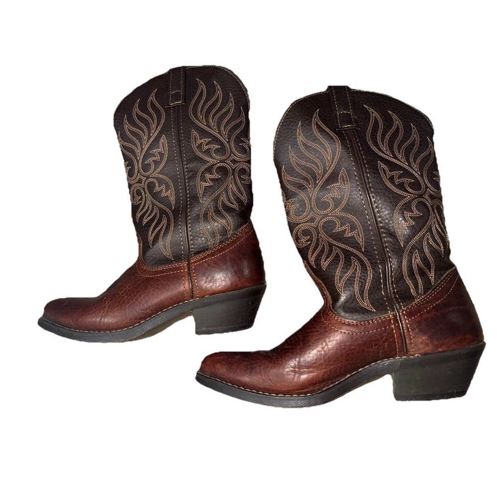 Laredo 5752 Women's 6.5 M Western Cowboy Boots Brown Copper Leather Stitch Rodeo - Picture 3 of 11